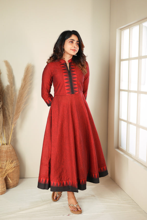 Raiza Maroon & Black Co-ord Set