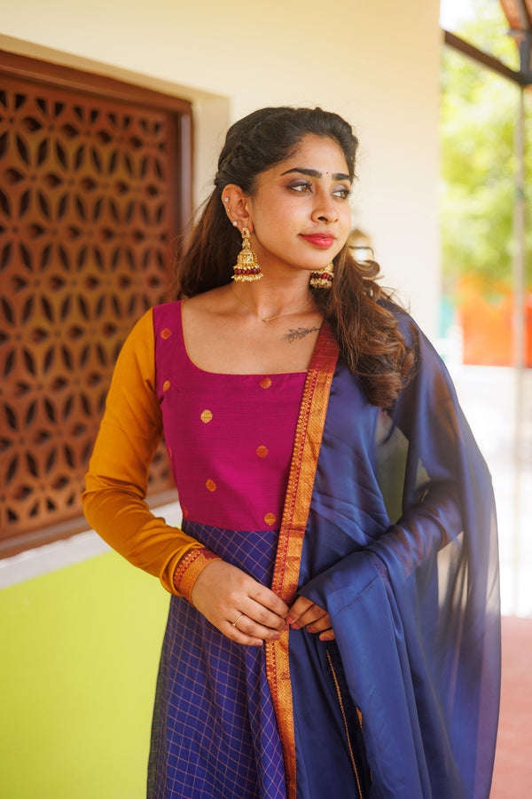 Inbha Blue with Magenta Dress (Set of 2)