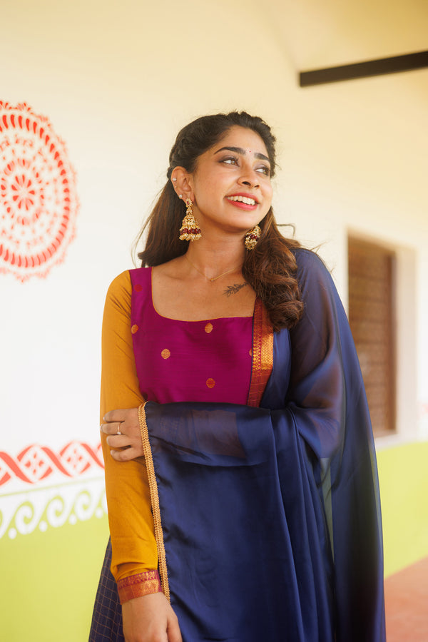 Inbha Blue with Magenta Dress (Set of 2)