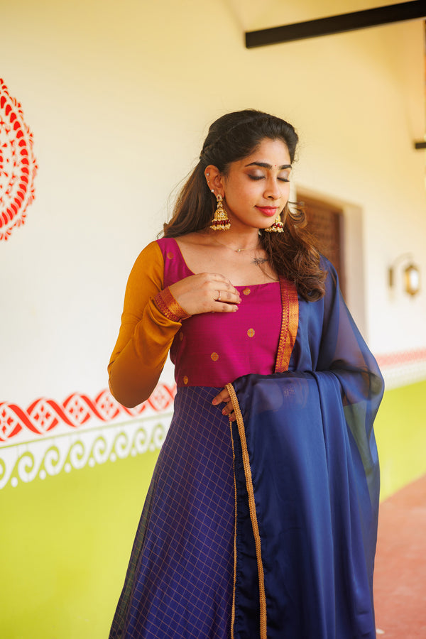 Inbha Blue with Magenta Dress (Set of 2)