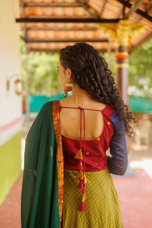 Inbha Green with Maroon Dress (Set of 2)