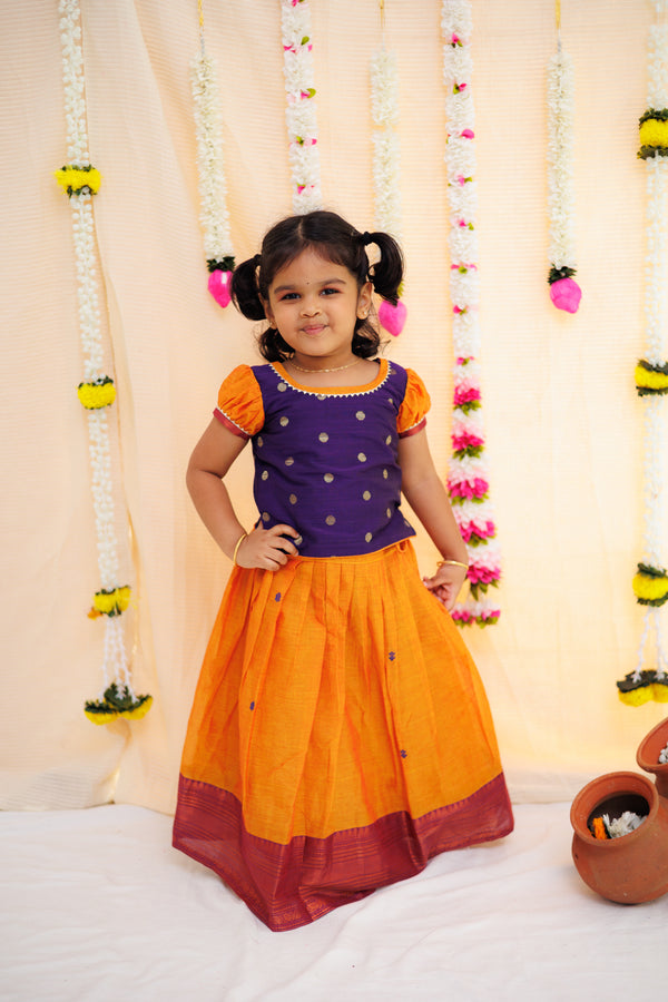 Pooja Orange and Violet Mini