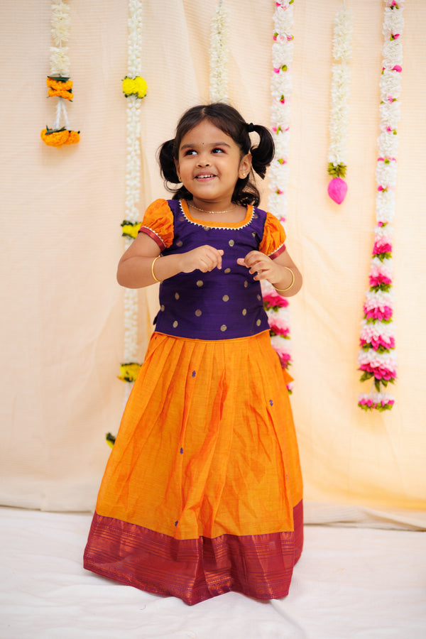 Pooja Orange and Violet Mini
