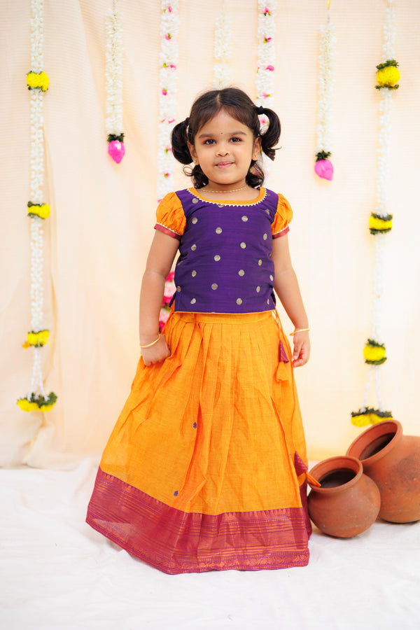 Pooja Orange and Violet Mini