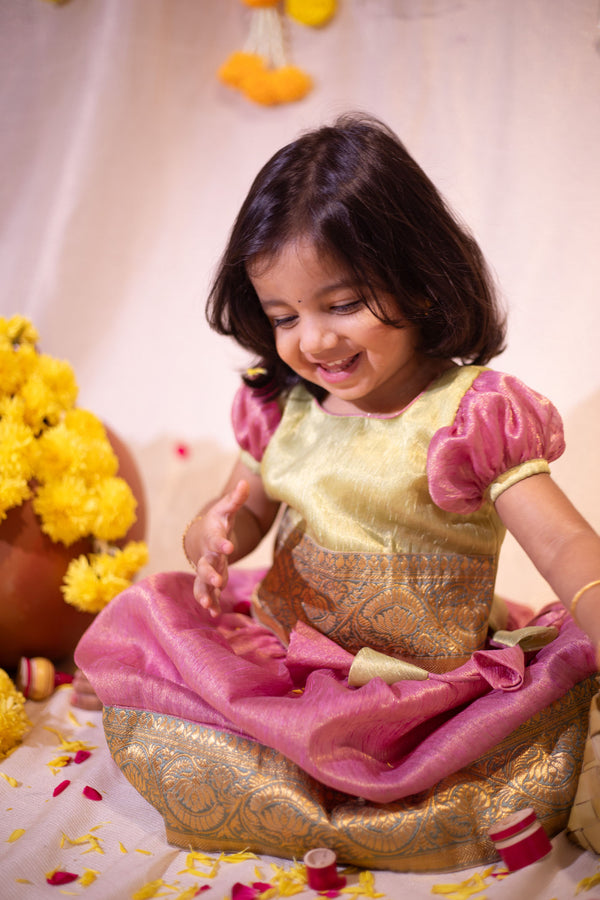 Nidhi Pink with Green Mini
