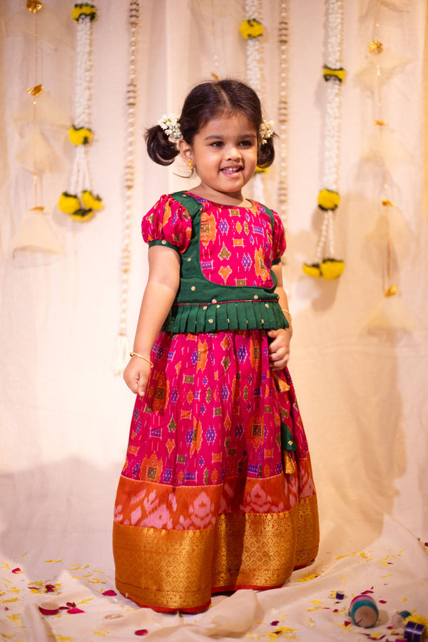 Bhumika Pink with Green Mini