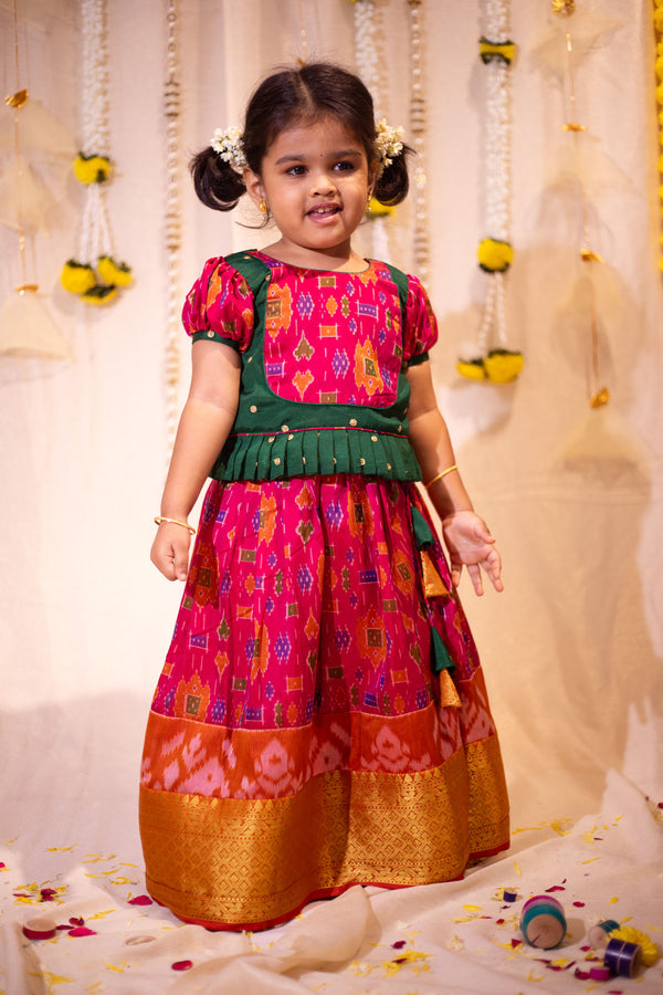Bhumika Pink with Green Mini