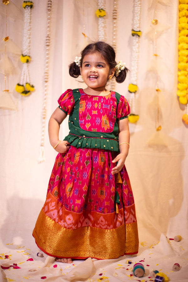 Bhumika Pink with Green Mini