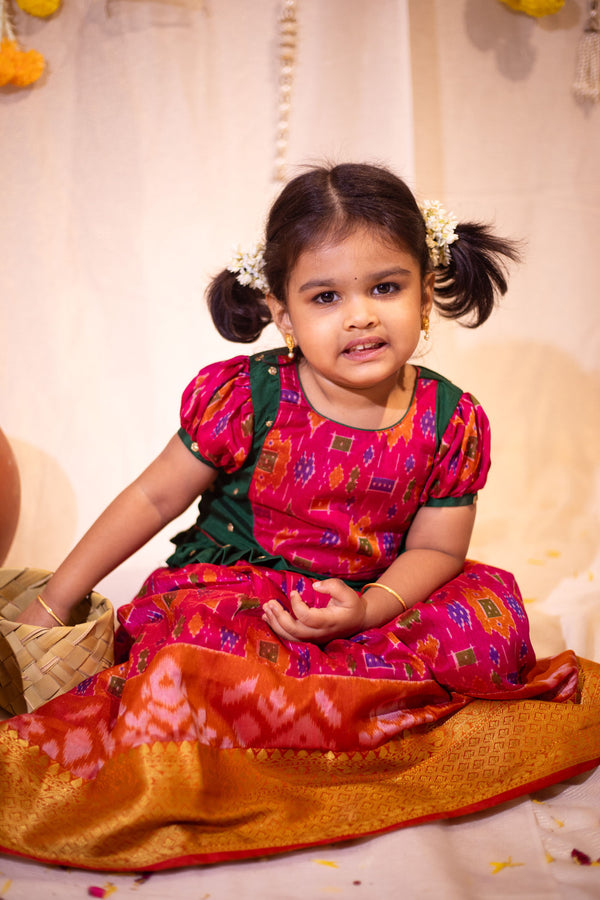 Bhumika Pink with Green Mini