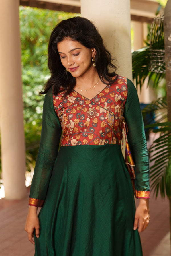 Layanka Green and Maroon