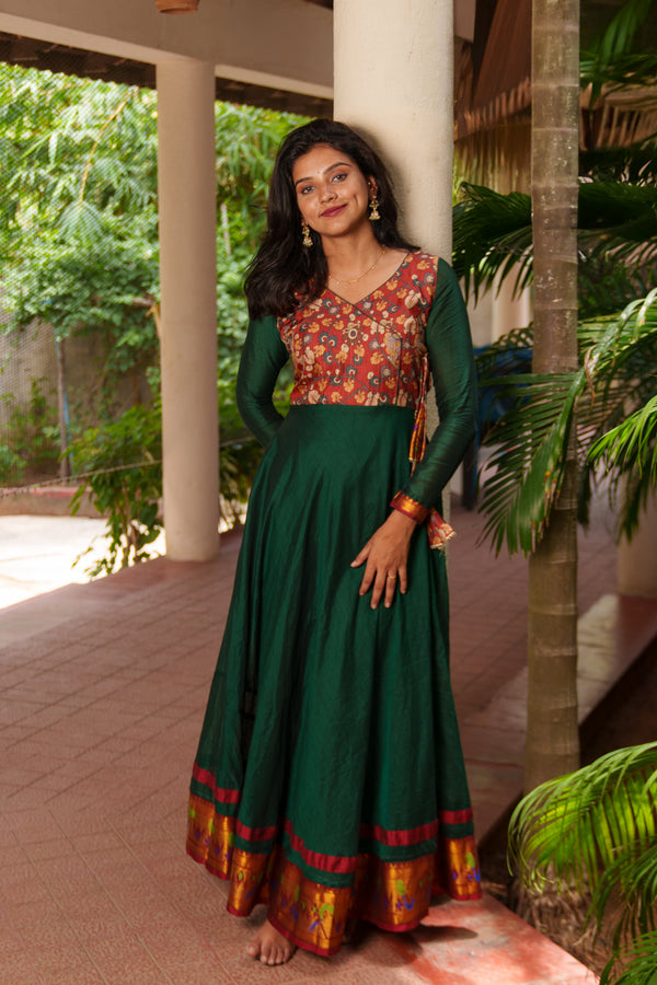 Layanka Green and Maroon