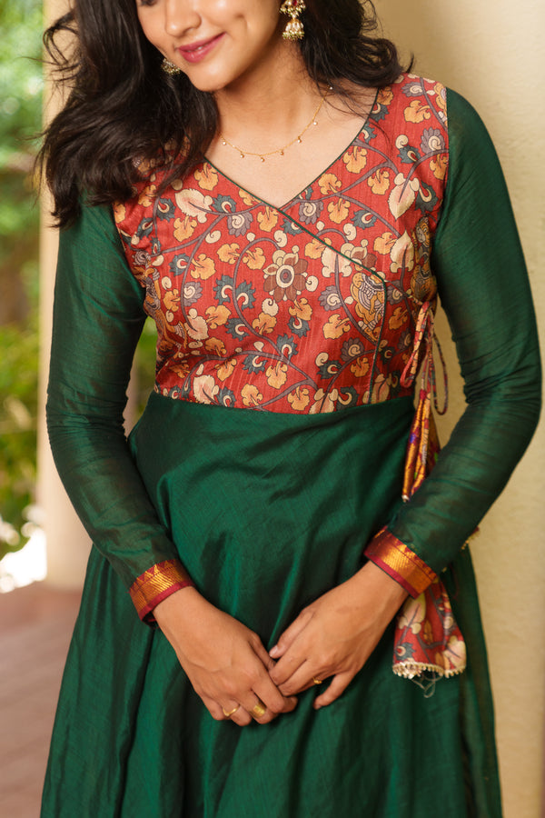 Layanka Green and Maroon