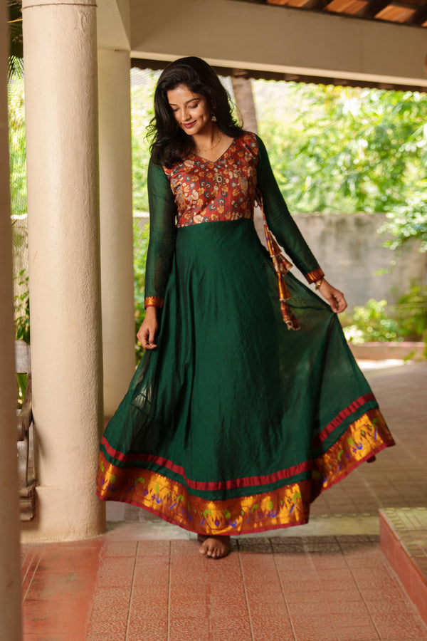 Layanka Green and Maroon