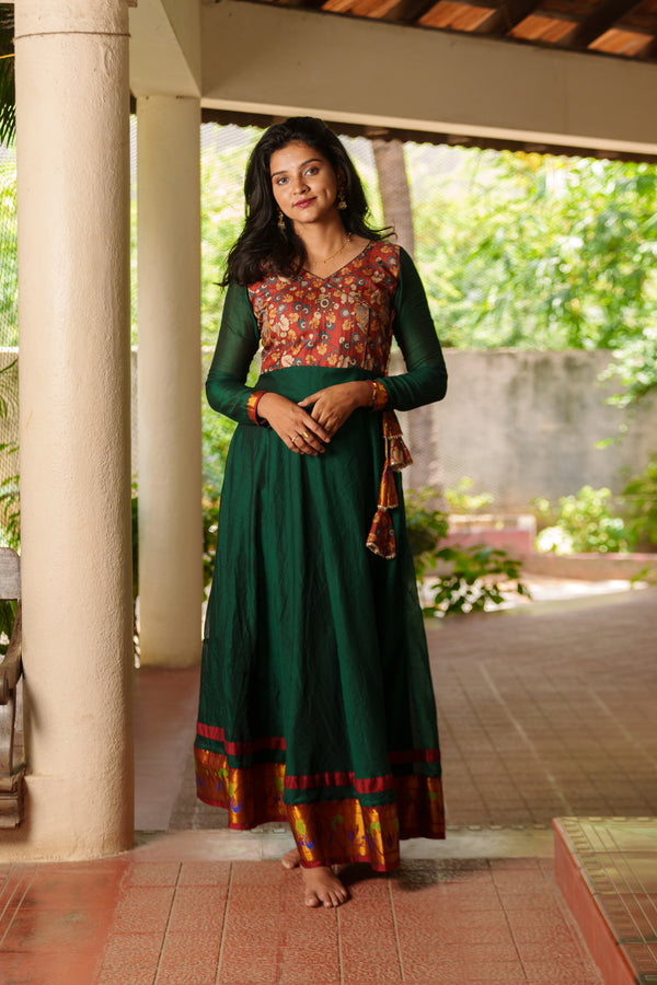 Layanka Green and Maroon