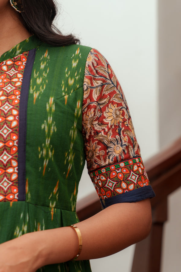 Swasti Green IKAT Dress