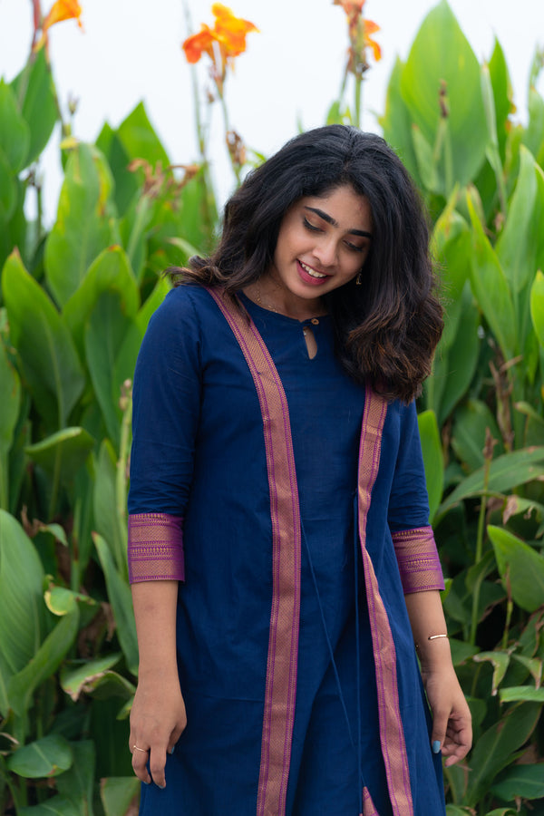 Kanchana Blue Mangalagiri Kurti