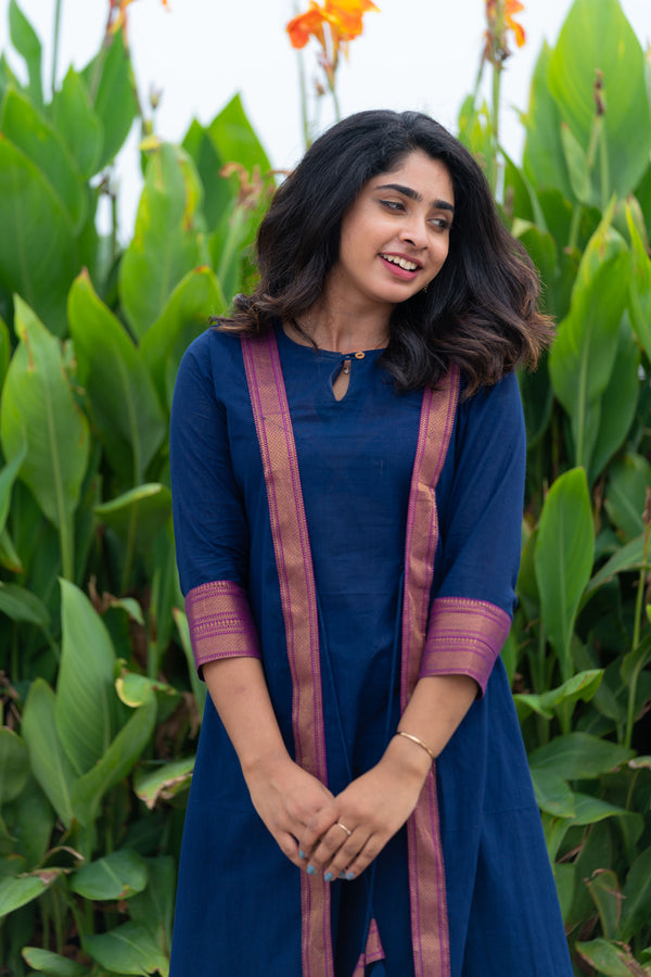 Kanchana Blue Mangalagiri Kurti
