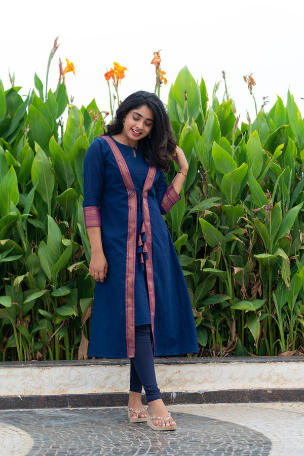 Kanchana Blue Mangalagiri Kurti