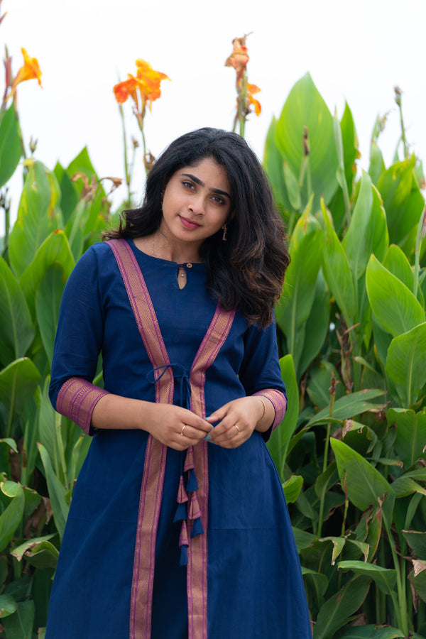 Kanchana Blue Mangalagiri Kurti