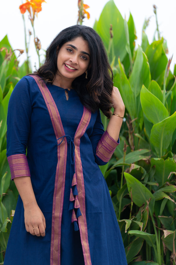 Kanchana Blue Mangalagiri Kurti