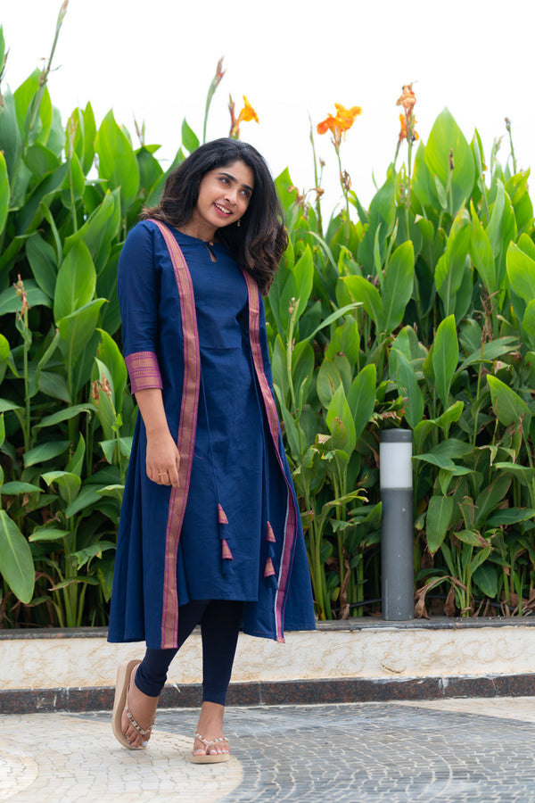 Kanchana Blue Mangalagiri Kurti