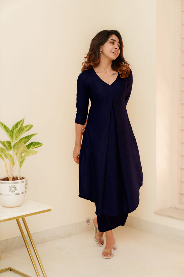 Charu Navy Kurti Set