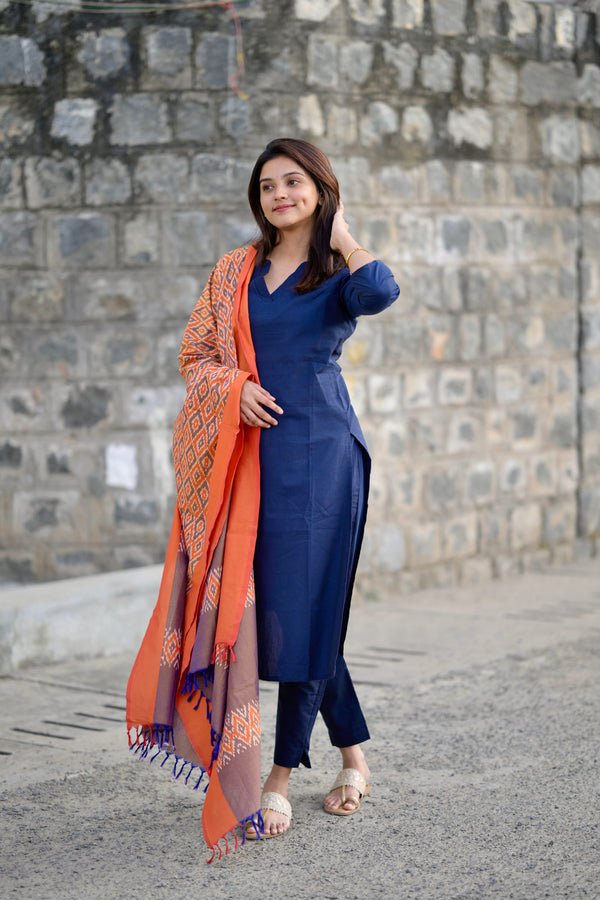 Tanuja Navy Blue Kurta Set