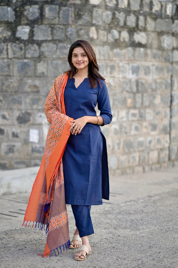 Tanuja Navy Blue Kurta Set