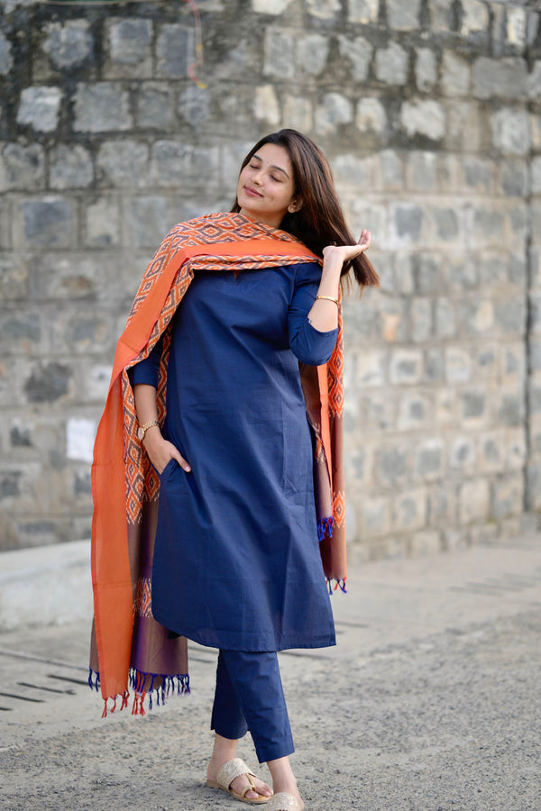 Tanuja Navy Blue Kurta Set