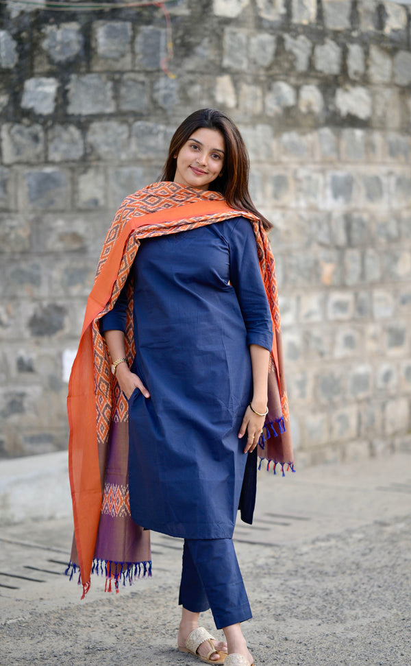 Tanuja Navy Blue Kurta Set