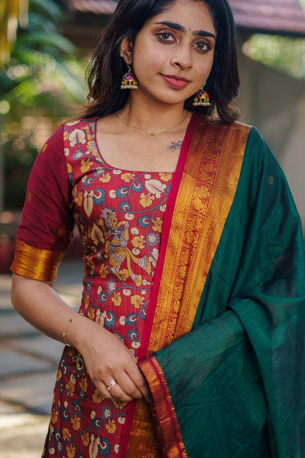 Prathana Maroon & Green
