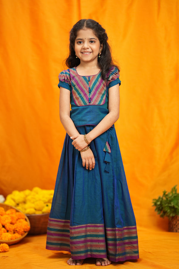 Yashika Teal Handloom Cotton Mini