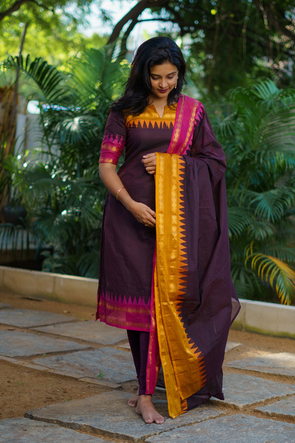 Kayal Wine Kurti set (Set of 2)