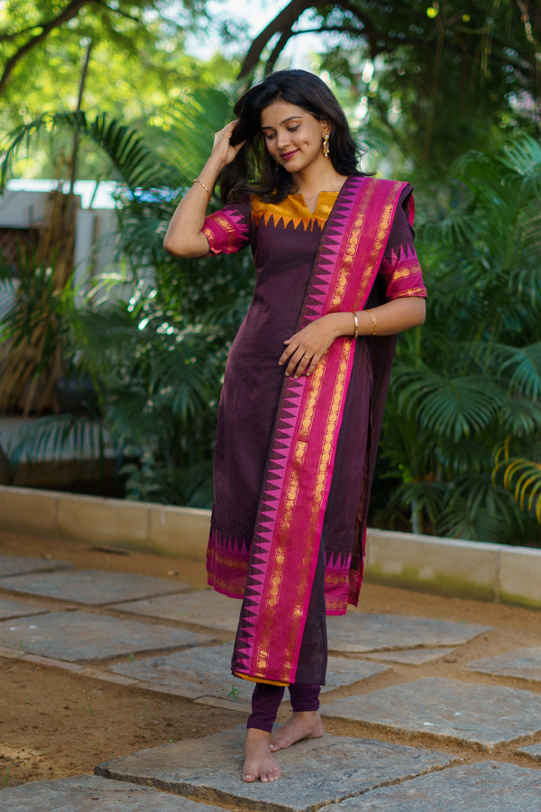 Kayal Wine Kurti set (Set of 2)