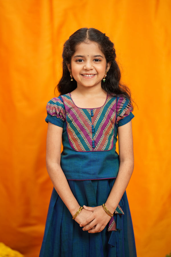 Yashika Teal Handloom Cotton Mini