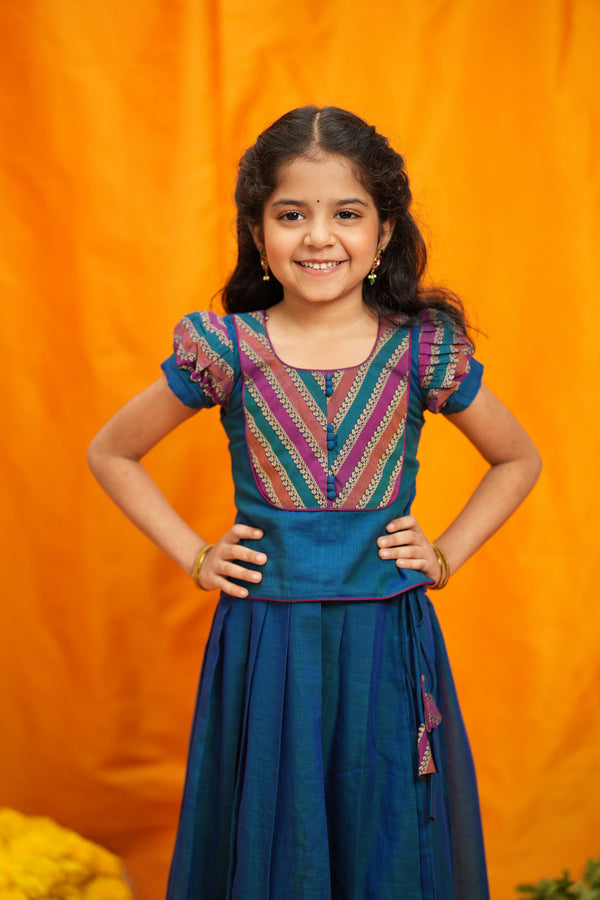 Yashika Teal Handloom Cotton Mini