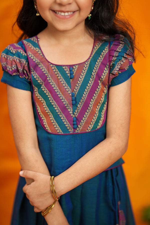 Yashika Teal Handloom Cotton Mini