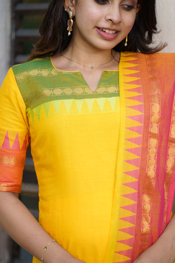 Kayal Yellow Kurti set (Set of 2)