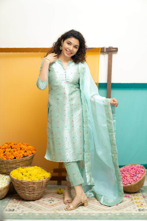 Harini Teal Green Kurti Set