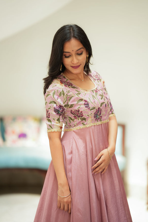 Chandrika Mauve Floral Layered Anarkali