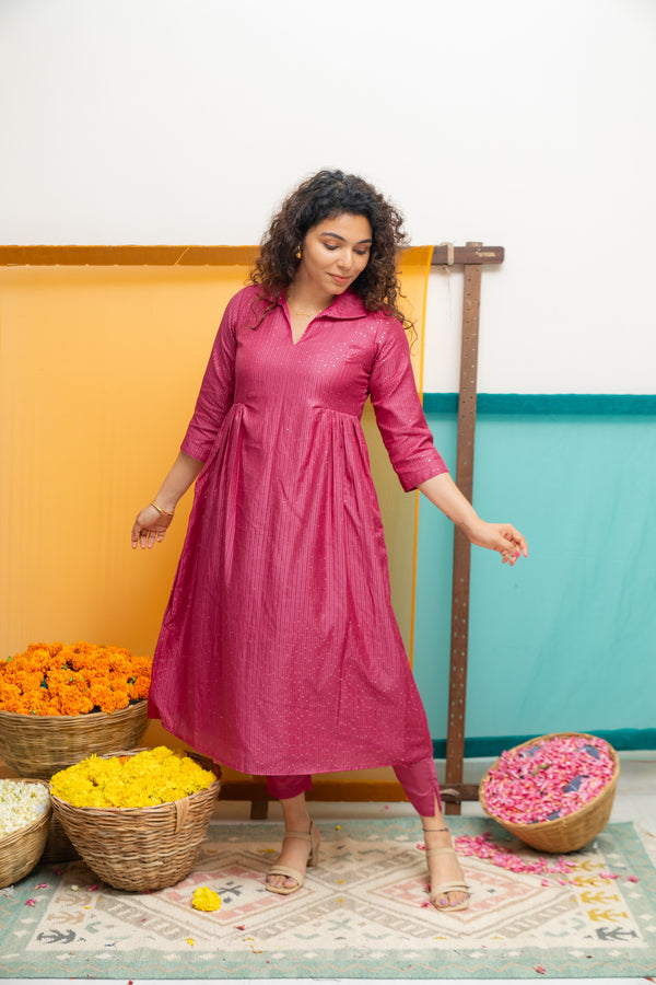Teju Pink Kurti Set