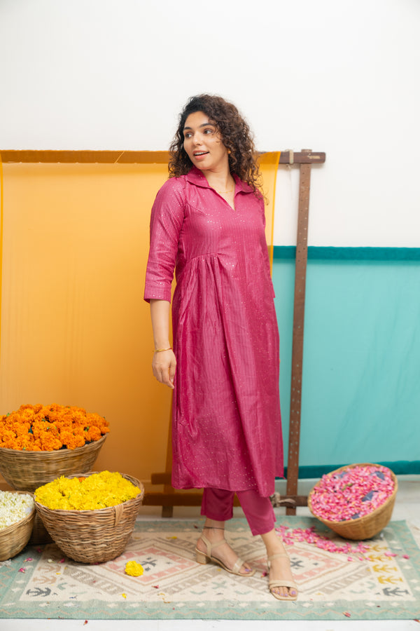 Teju Pink Kurti Set