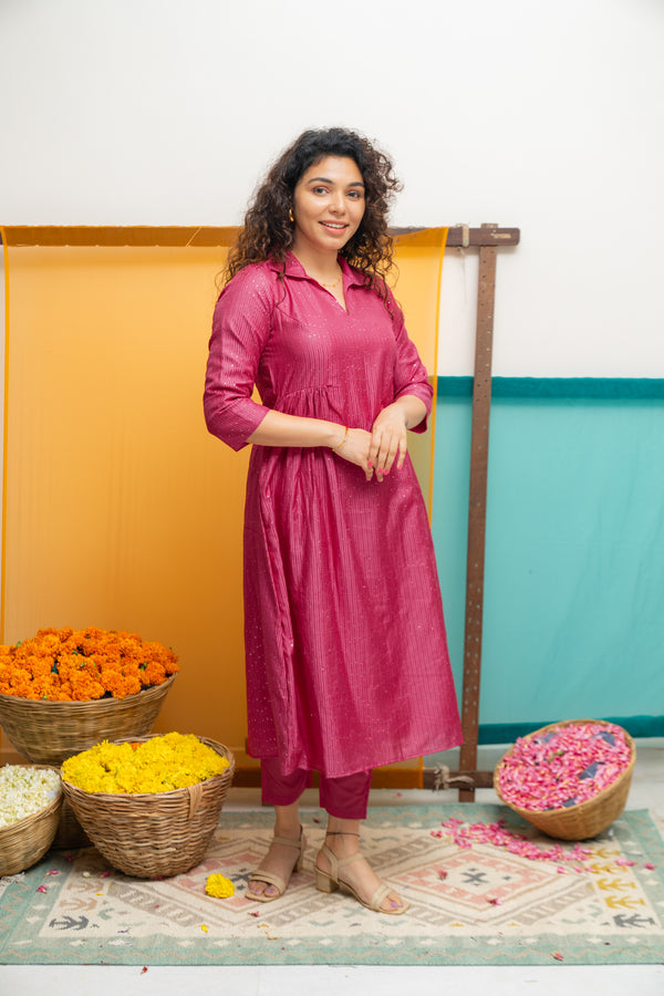 Teju Pink Kurti Set