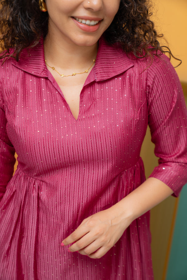 Teju Pink Kurti Set