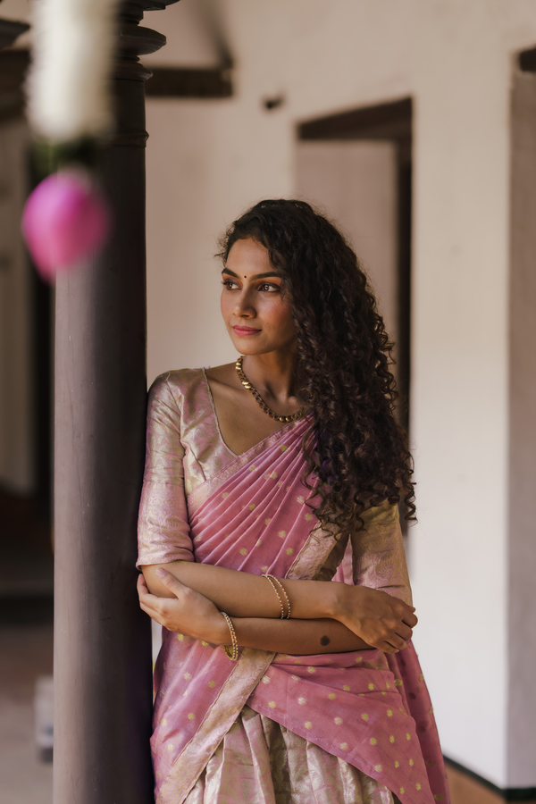 Insya Pink Banaras Halfsaree