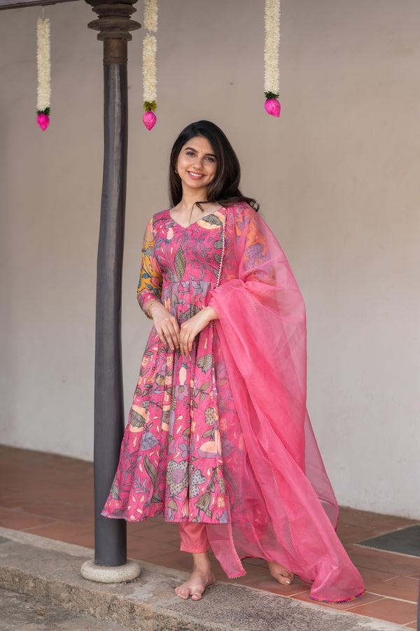 Iniya Pink Floral Co-Ord Set (Set of 3)