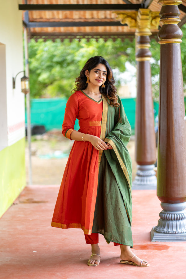 Shanmathi Orange & Green