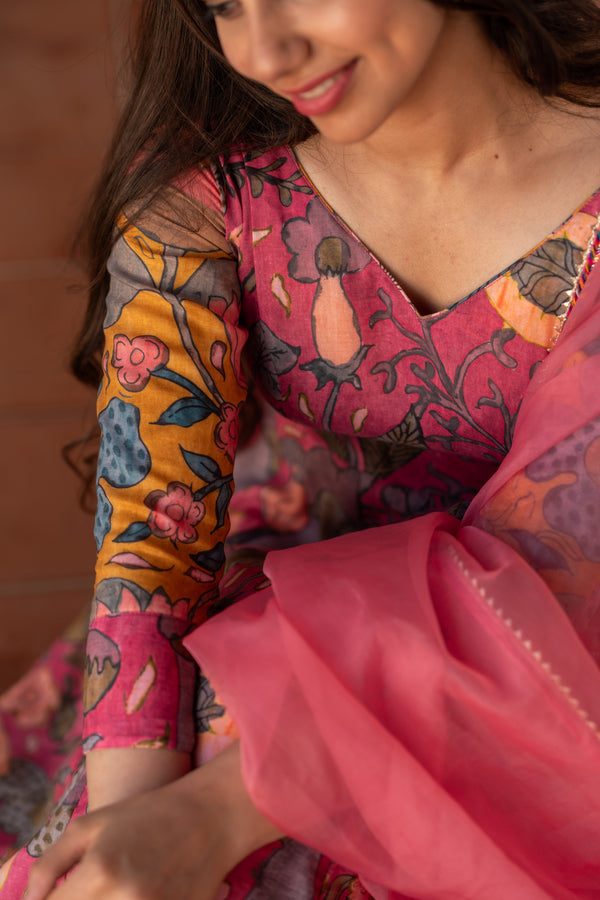 Iniya Pink Floral Co-Ord Set (Set of 3)