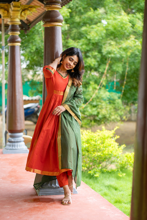 Shanmathi Orange & Green