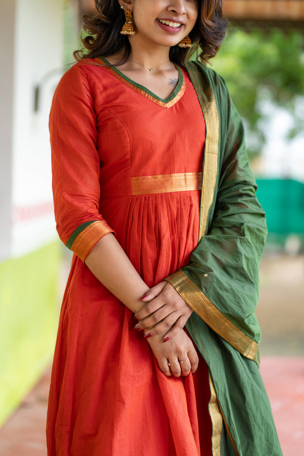 Shanmathi Orange & Green